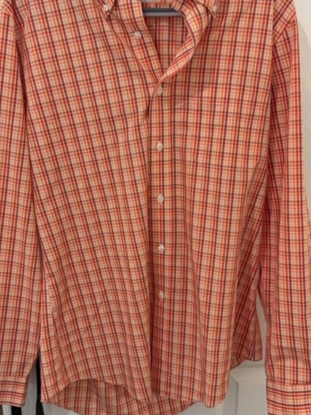 Brooks Brothers Orange Plaid Casual Shirt